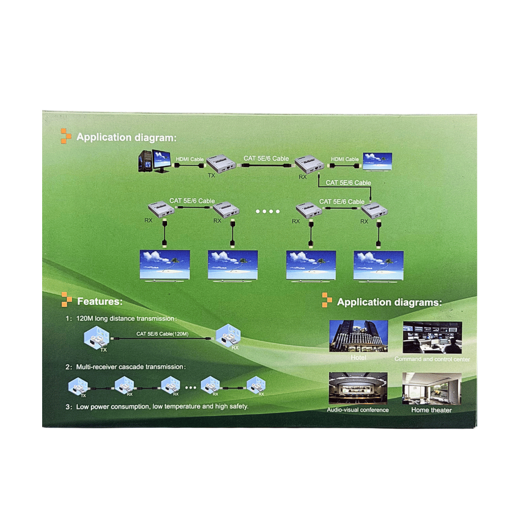 EXTENSOR HDMI 120M 4K HIPEN - 7487